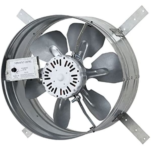 Automatic 14 In. Gable Mount Attic Ventilator Fan With Adjustable Thermostat, 3.10 Amps